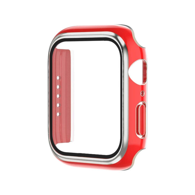 Electroplating Two-color PC+Tempered Film Watch Case For Apple Watch Series 8 / 7 45mm