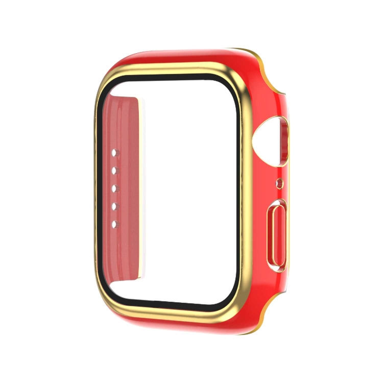 Electroplating Two-color PC+Tempered Film Watch Case For Apple Watch Series 8 / 7 45mm