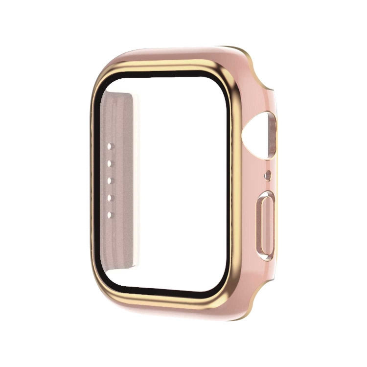 Electroplating Two-color PC+Tempered Film Watch Case For Apple Watch Series 8 / 7 45mm