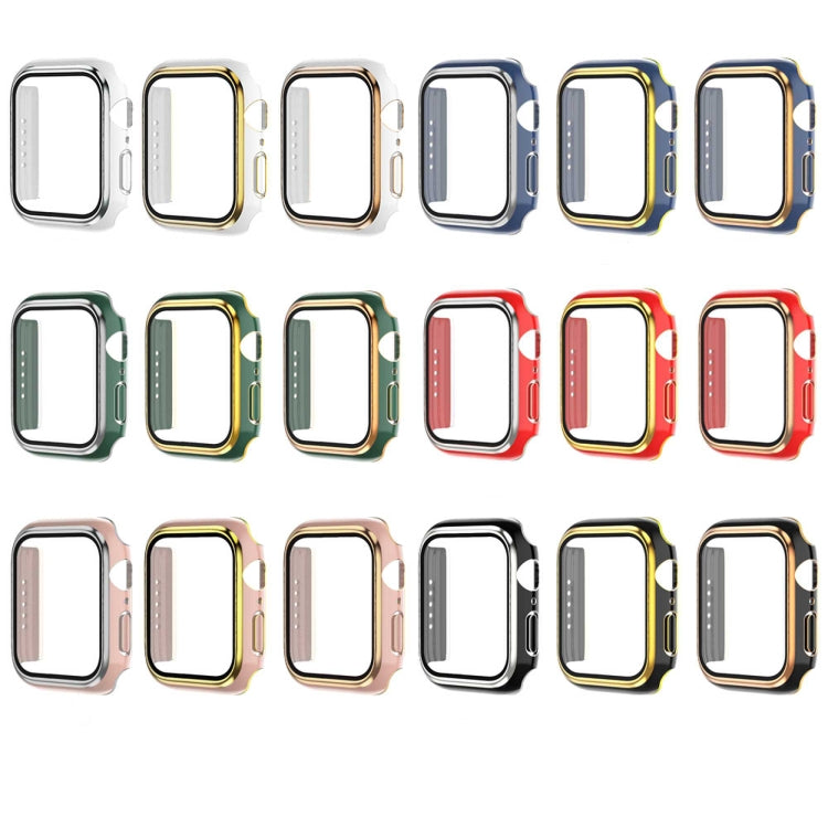 Electroplating Two-color PC+Tempered Film Watch Case For Apple Watch Series 8 / 7 45mm