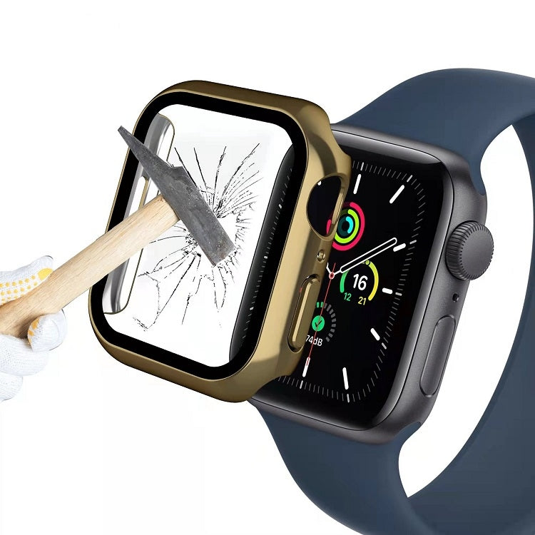 Electroplating Monochrome PC+Tempered Film Watch Case For Apple Watch Series 8 / 7 41mm