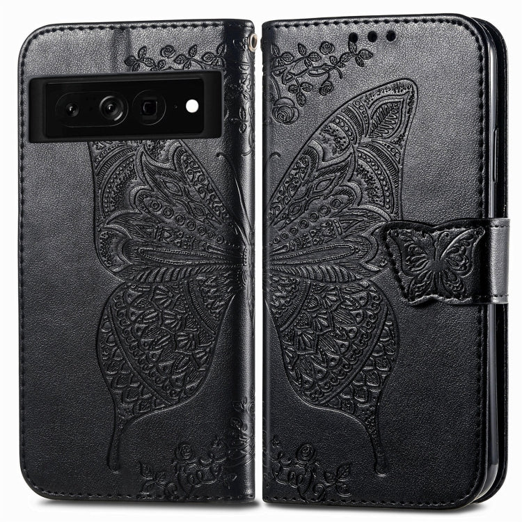 For Google Pixel 7 Pro 5G Butterfly Love Flower Embossed Leather Phone Case