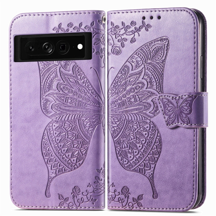 For Google Pixel 7 5G Butterfly Love Flower Embossed Leather Phone Case