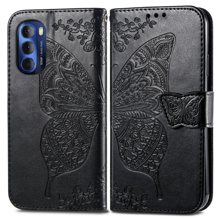 For Motorola Moto G Stylus 5G 2022 Butterfly Love Flower Embossed Leather Phone Case