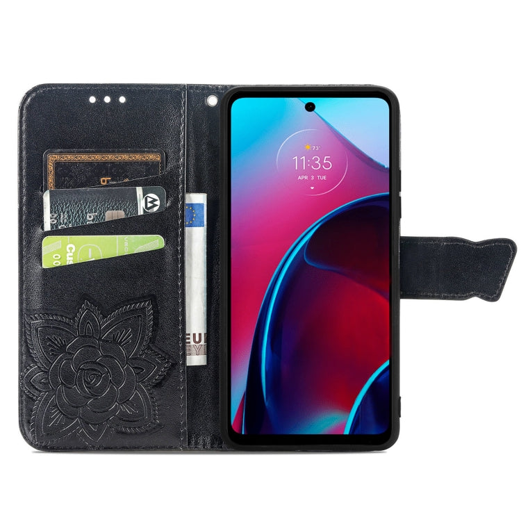 For Motorola Moto G Stylus 5G 2022 Butterfly Love Flower Embossed Leather Phone Case