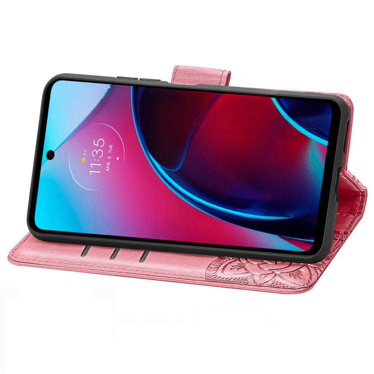 For Motorola Moto G Stylus 5G 2022 Butterfly Love Flower Embossed Leather Phone Case