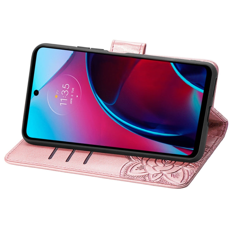 For Motorola Moto G Stylus 5G 2022 Butterfly Love Flower Embossed Leather Phone Case