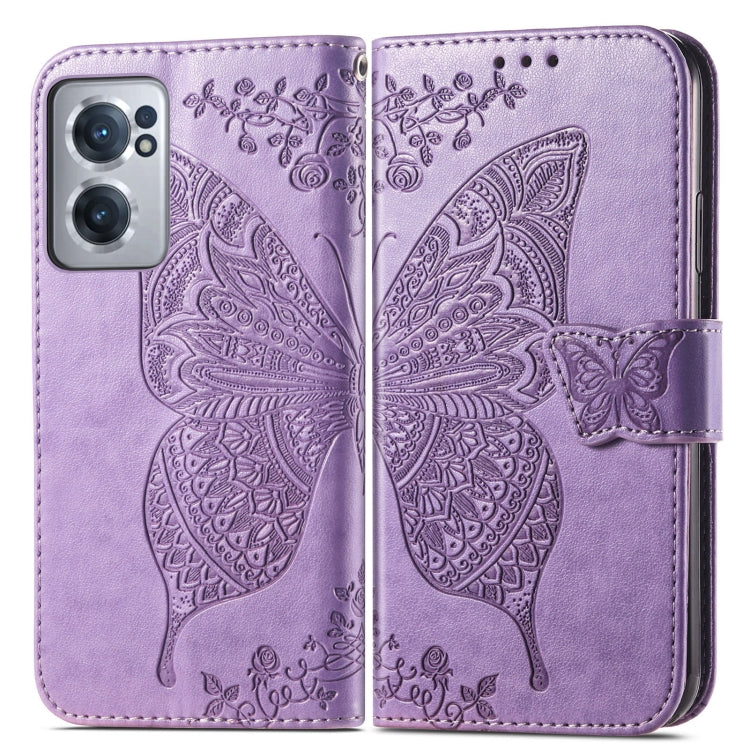 For OnePlus Nord CE 2 5G Butterfly Love Flower Embossed Leather Phone Case