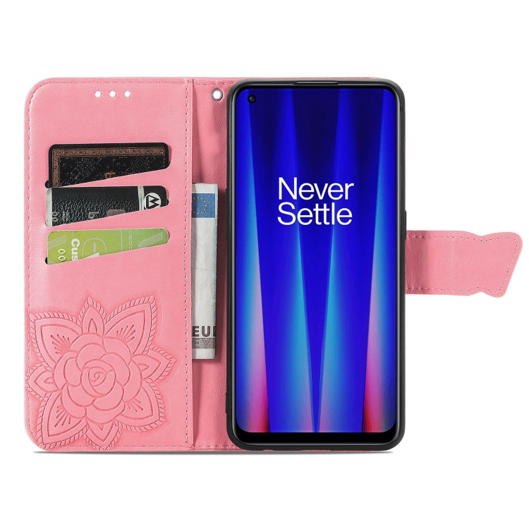 For OnePlus Nord CE 2 5G Butterfly Love Flower Embossed Leather Phone Case