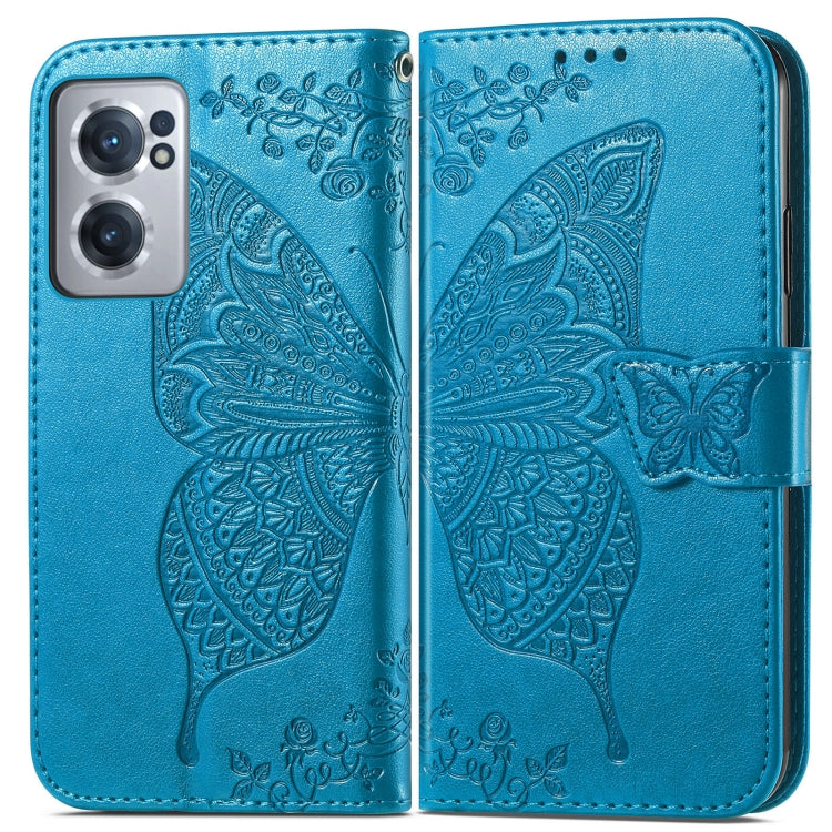 For OnePlus Nord CE 2 5G Butterfly Love Flower Embossed Leather Phone Case