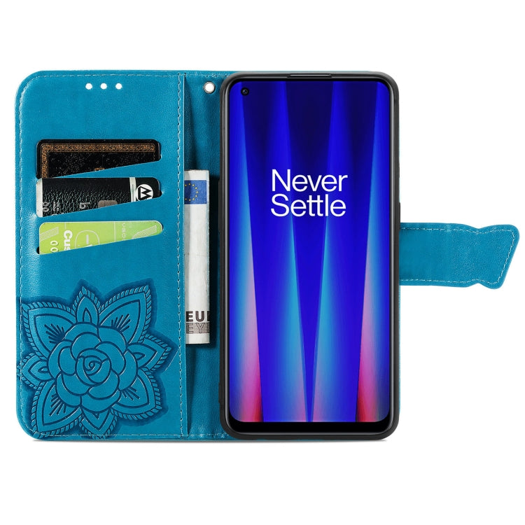 For OnePlus Nord CE 2 5G Butterfly Love Flower Embossed Leather Phone Case