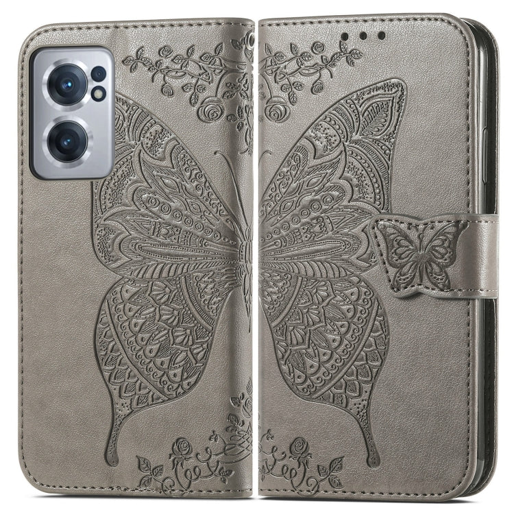For OnePlus Nord CE 2 5G Butterfly Love Flower Embossed Leather Phone Case