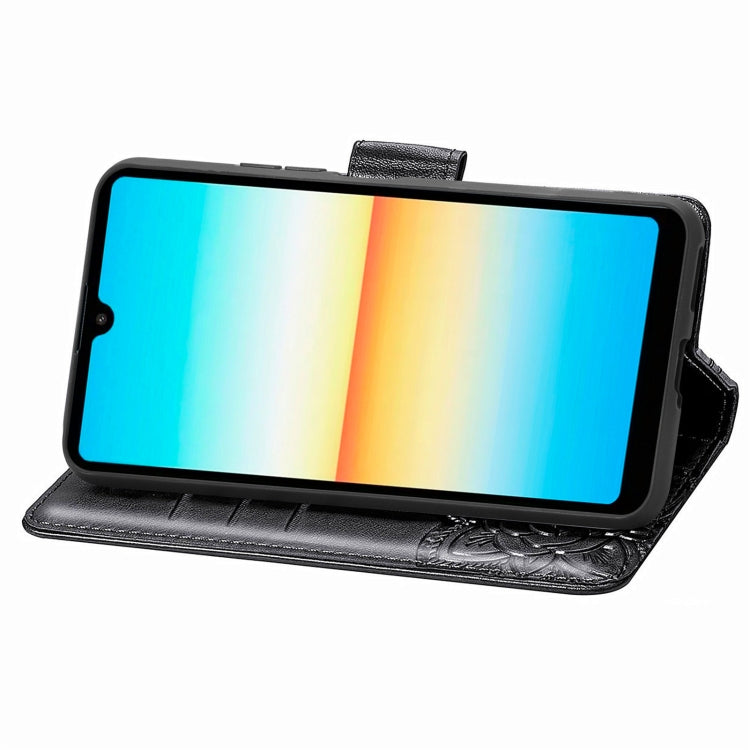 For Sony Xperia Ace III Butterfly Love Flower Embossed Leather Phone Case