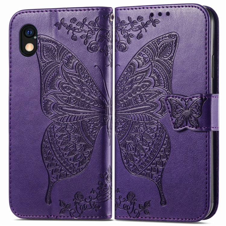 For Sony Xperia Ace III Butterfly Love Flower Embossed Leather Phone Case