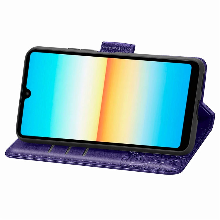 For Sony Xperia Ace III Butterfly Love Flower Embossed Leather Phone Case