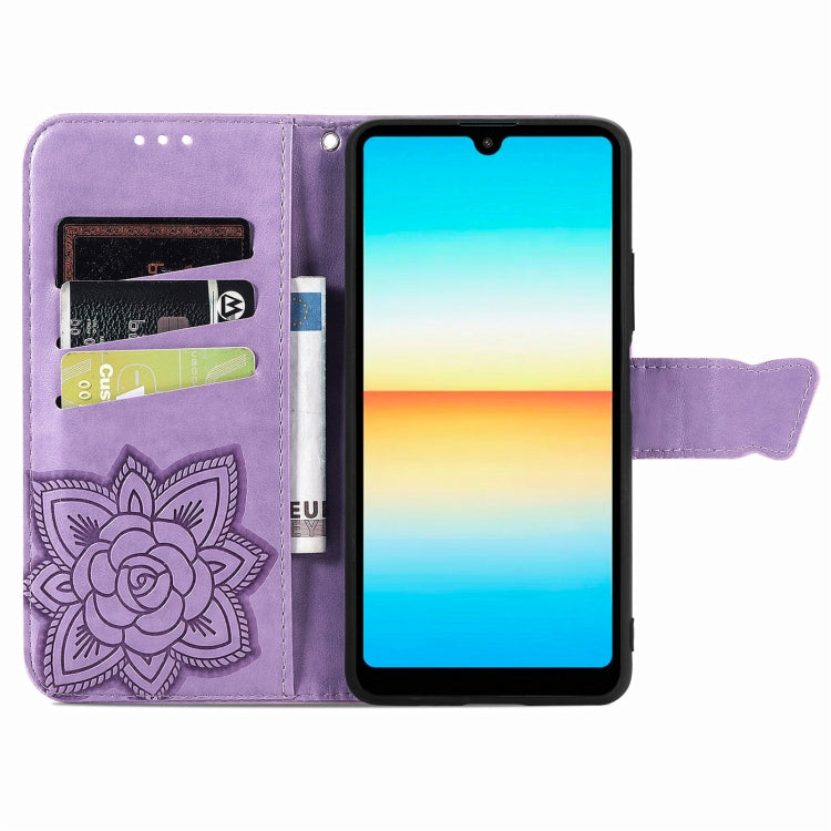 For Sony Xperia Ace III Butterfly Love Flower Embossed Leather Phone Case