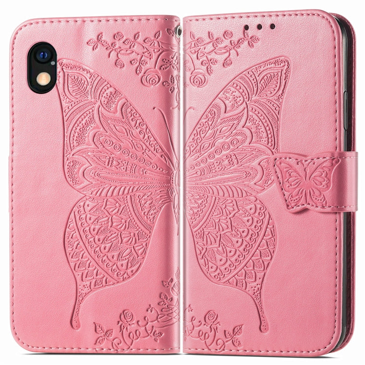 For Sony Xperia Ace III Butterfly Love Flower Embossed Leather Phone Case