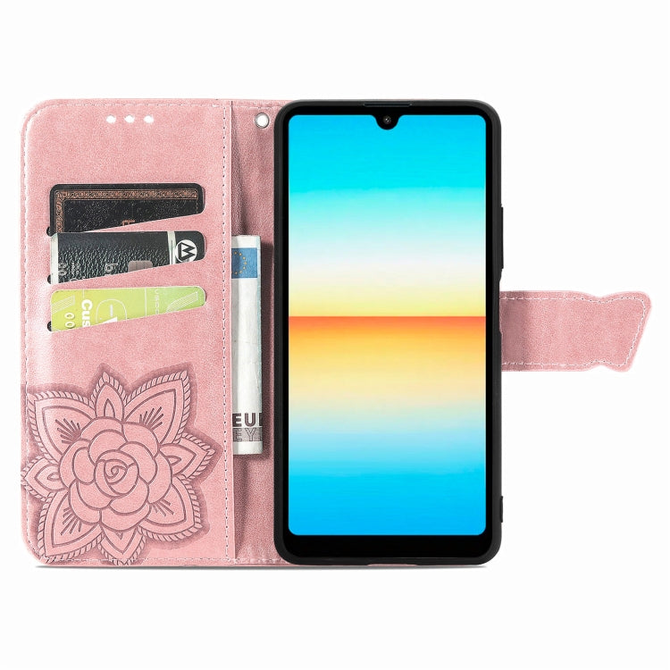 For Sony Xperia Ace III Butterfly Love Flower Embossed Leather Phone Case
