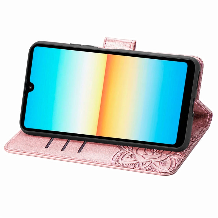 For Sony Xperia Ace III Butterfly Love Flower Embossed Leather Phone Case