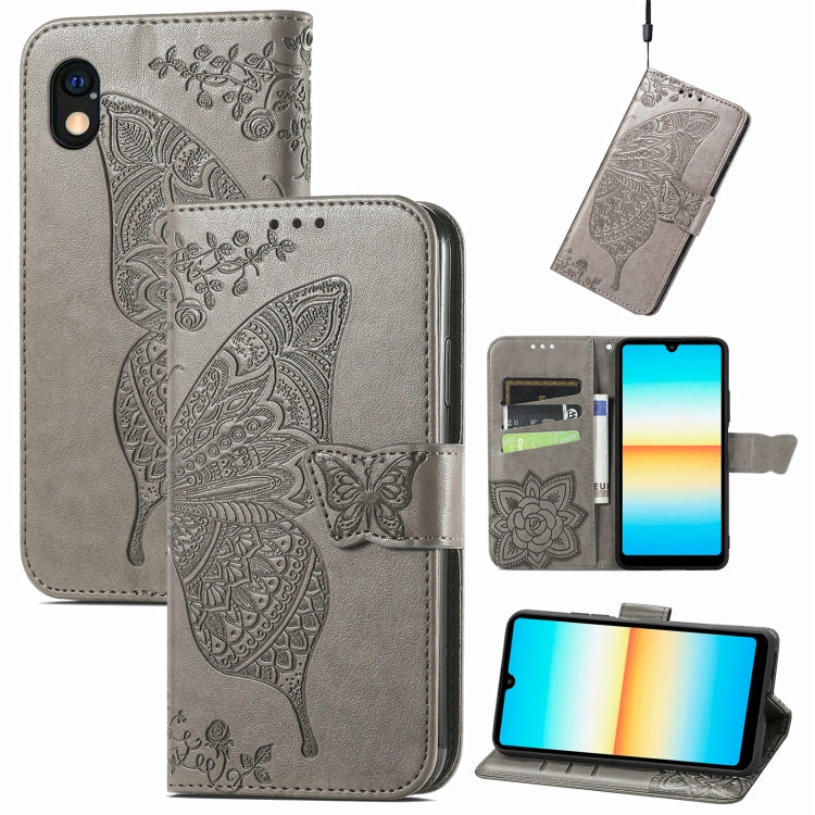 For Sony Xperia Ace III Butterfly Love Flower Embossed Leather Phone Case