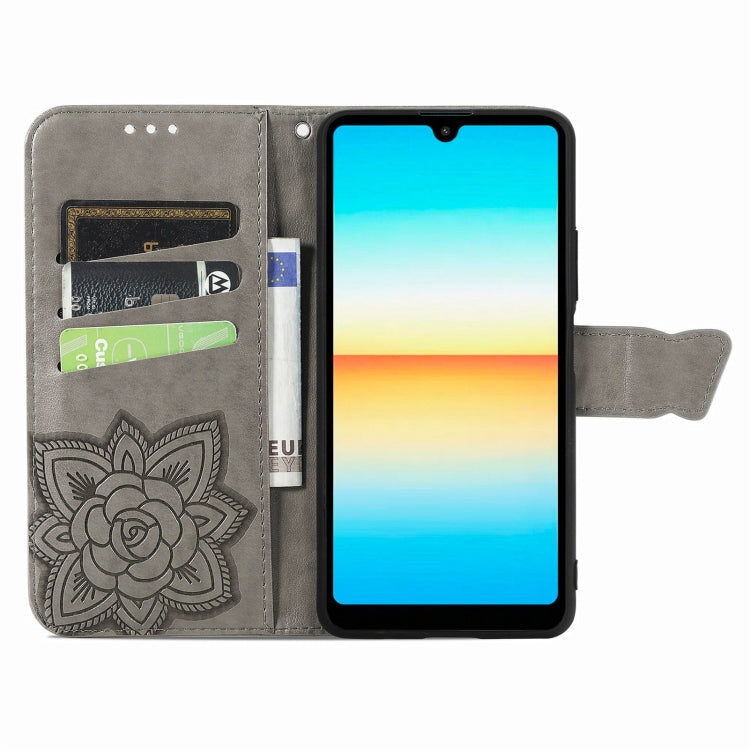 For Sony Xperia Ace III Butterfly Love Flower Embossed Leather Phone Case