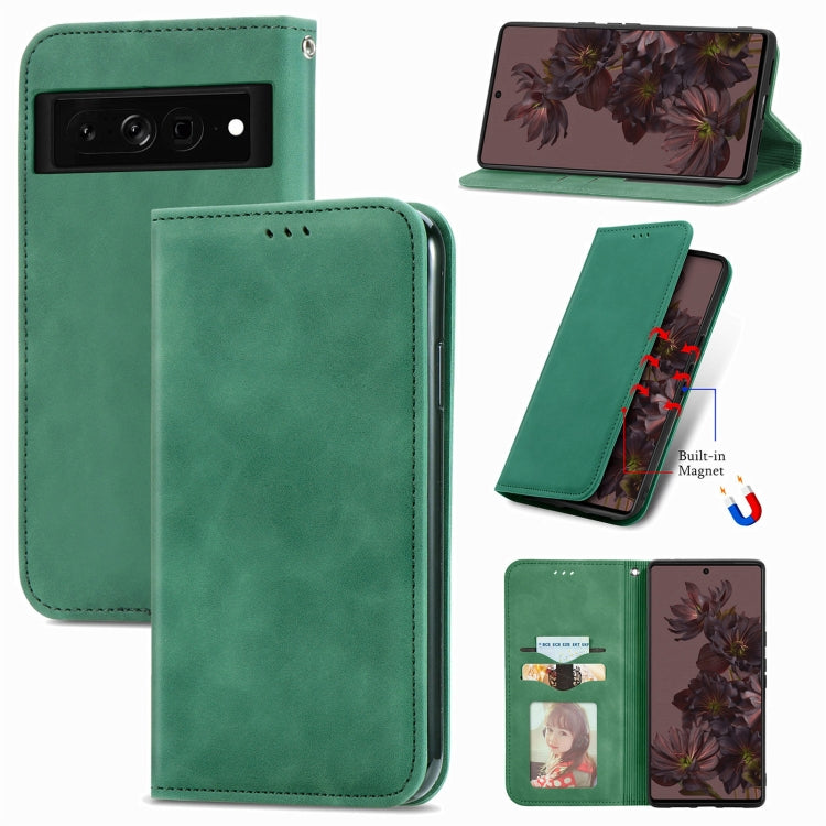 For Google Pixel 7 Pro 5G Retro Skin Feel Magnetic Leather Phone Case