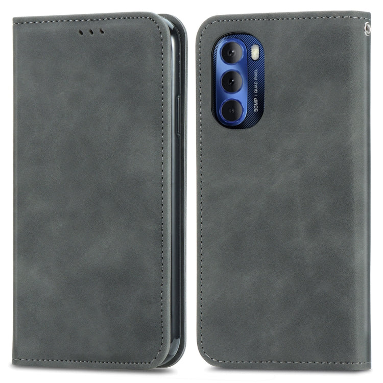 For Motorola Moto G Stylus 5G 2022 Retro Skin Feel Magnetic Leather Phone Case