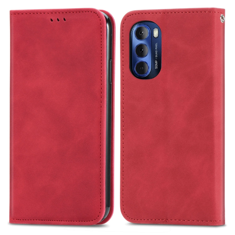 For Motorola Moto G Stylus 5G 2022 Retro Skin Feel Magnetic Leather Phone Case