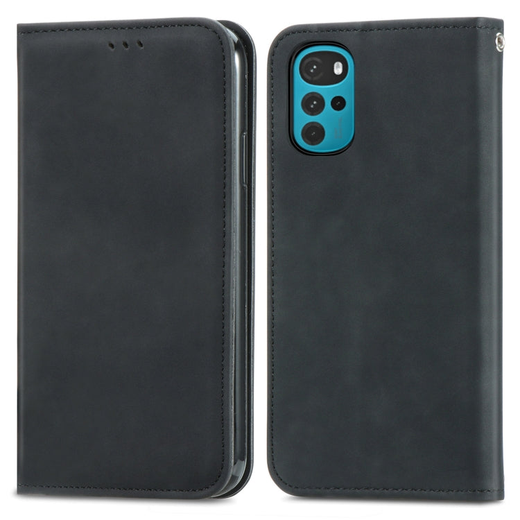 For Motorola Moto G22 Retro Skin Feel Magnetic Leather Phone Case