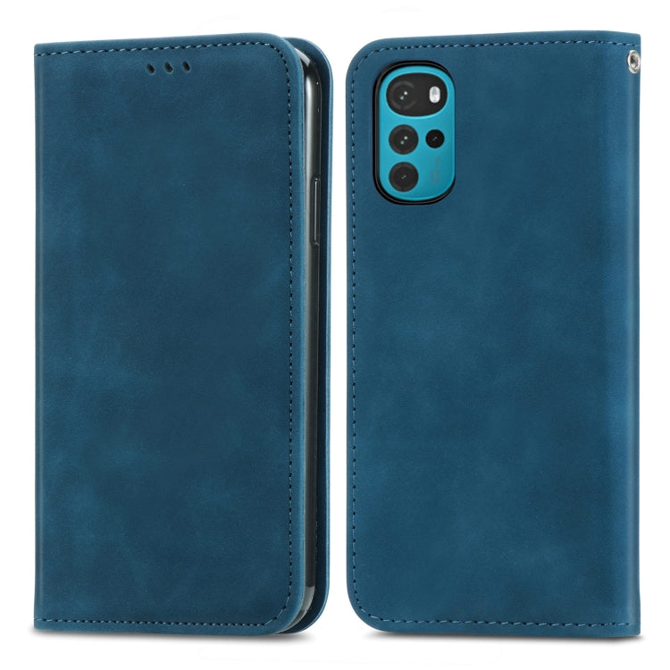 For Motorola Moto G22 Retro Skin Feel Magnetic Leather Phone Case
