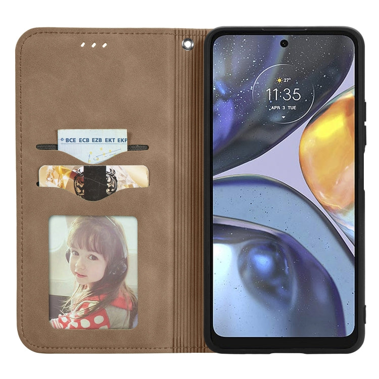 For Motorola Moto G22 Retro Skin Feel Magnetic Leather Phone Case