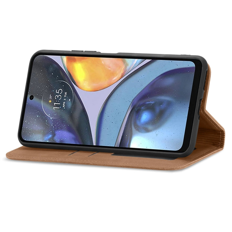 For Motorola Moto G22 Retro Skin Feel Magnetic Leather Phone Case