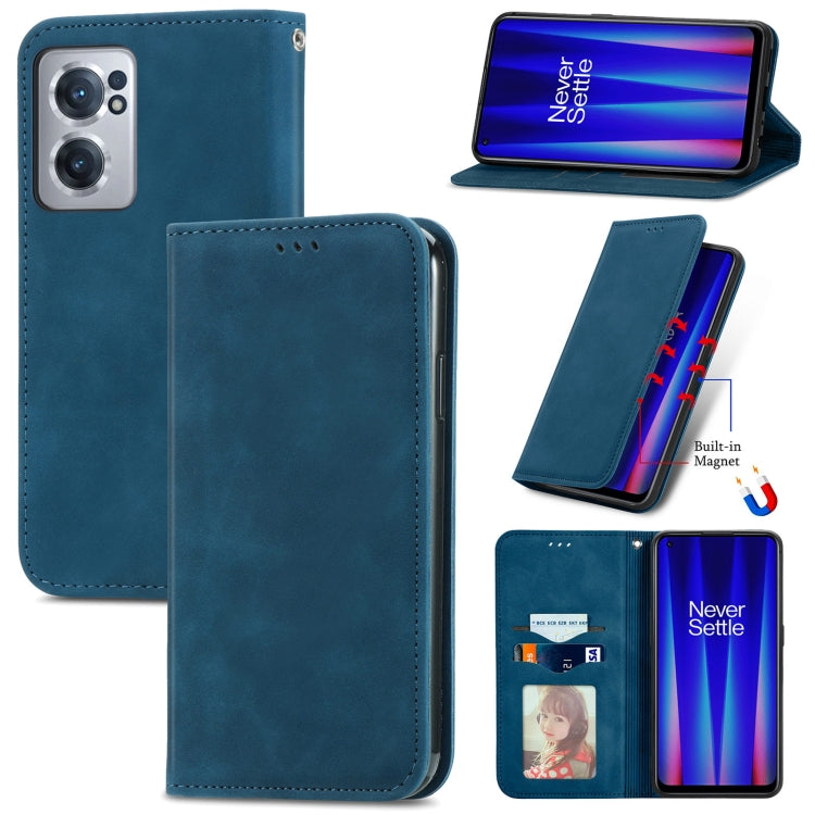 For OnePlus Nord CE 2 5G Retro Skin Feel Magnetic Leather Phone Case