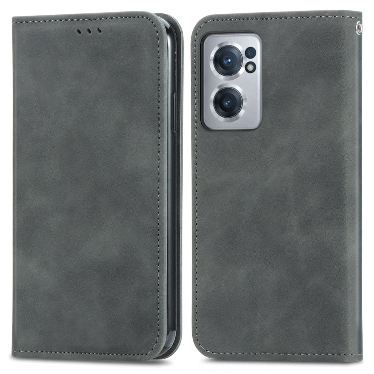 For OnePlus Nord CE 2 5G Retro Skin Feel Magnetic Leather Phone Case