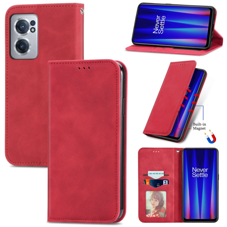 For OnePlus Nord CE 2 5G Retro Skin Feel Magnetic Leather Phone Case
