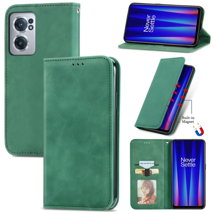 For OnePlus Nord CE 2 5G Retro Skin Feel Magnetic Leather Phone Case