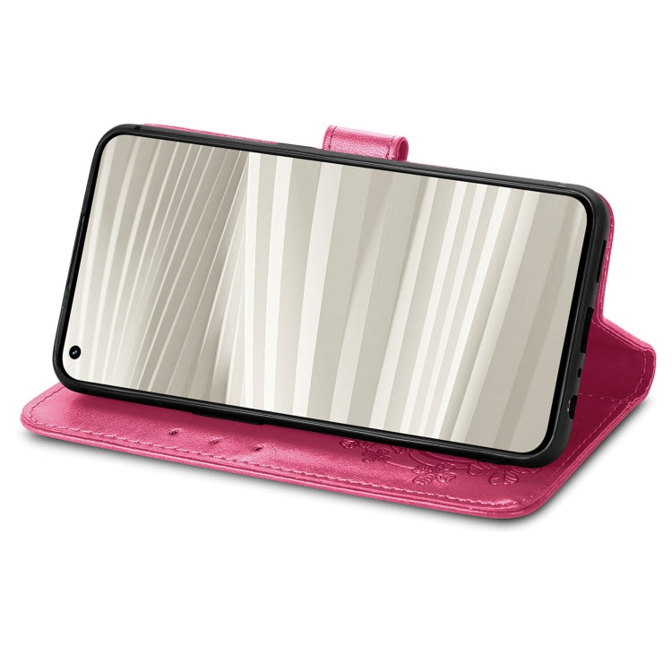 For OPPO Realme GT2 Pro Four-leaf Clasp Embossed Buckle Leather Phone Case