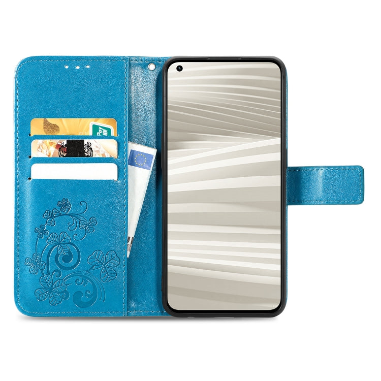 For OPPO Realme GT2 Pro Four-leaf Clasp Embossed Buckle Leather Phone Case