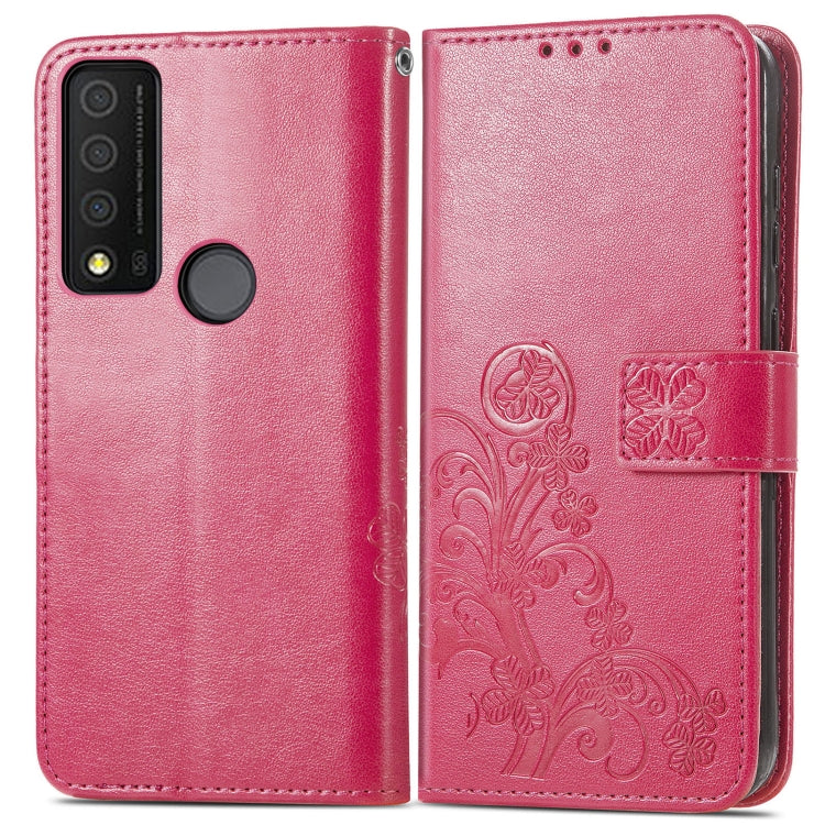 For TCL 30 XE 5G Four-leaf Clasp Embossed Buckle Leather Phone Case