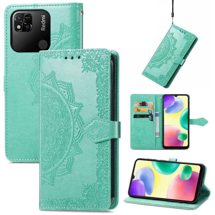 For Xiaomi Redmi 10A Mandala Flower Embossed Leather Phone Case