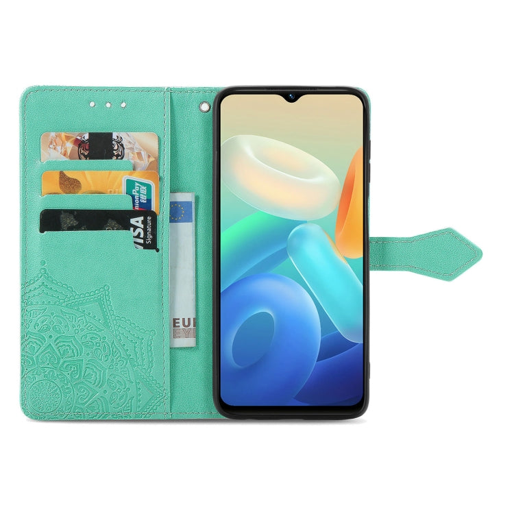 For vivo Y55 5G Mandala Flower Embossed Leather Phone Case
