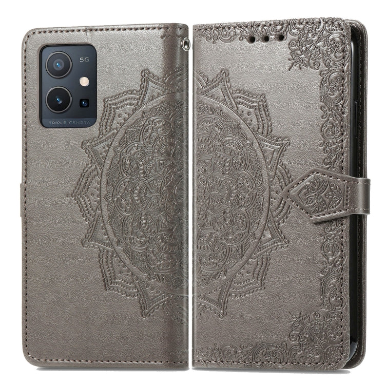 For vivo Y55 5G Mandala Flower Embossed Leather Phone Case
