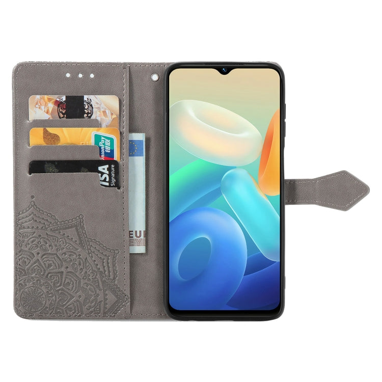 For vivo Y55 5G Mandala Flower Embossed Leather Phone Case