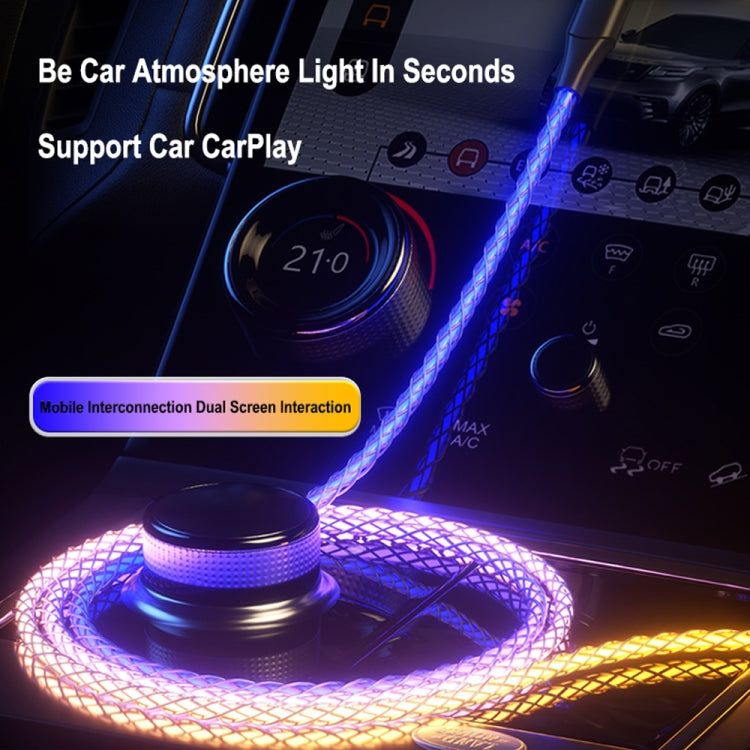 XJ-81 USB to Micro USB RGB Stream Light Fast Charging Data Cable, Length: 1m