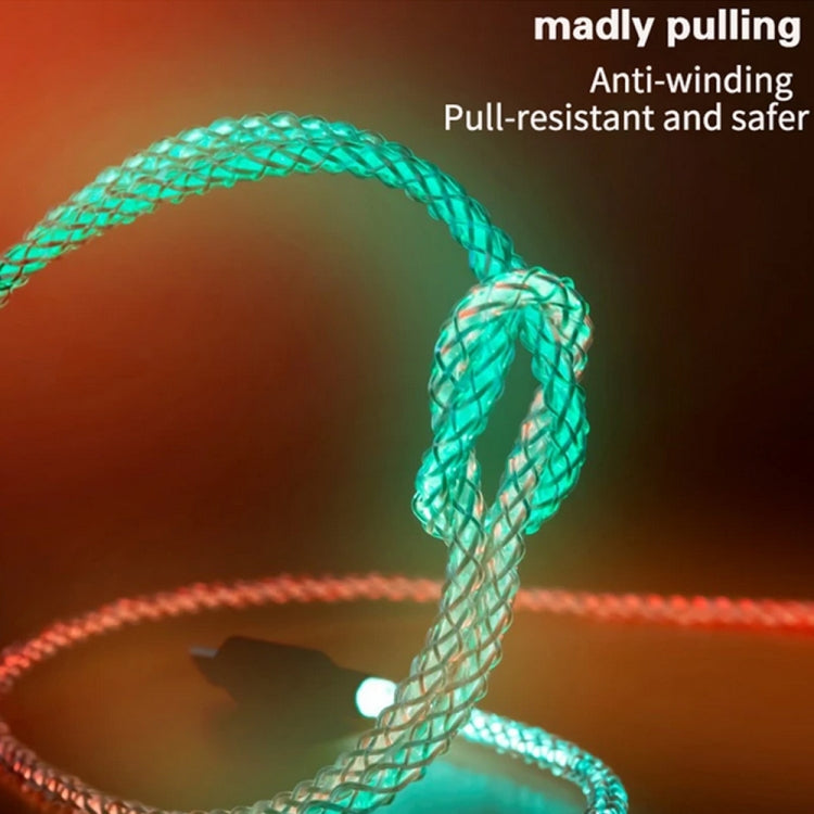 XJ-81 USB to Micro USB RGB Stream Light Fast Charging Data Cable, Length: 1m