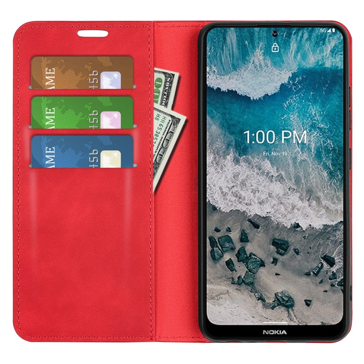 For Nokia X100 Retro-skin Magnetic Suction Leather Phone Case