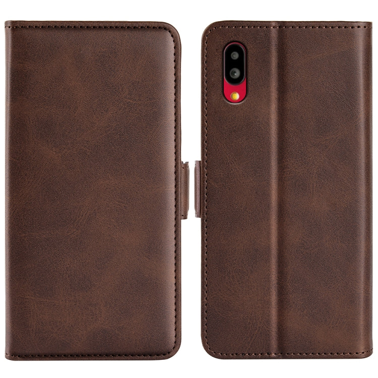 For Sharp Aquos Simple Sumaho 6 Dual-side Magnetic Buckle Leather Phone Case