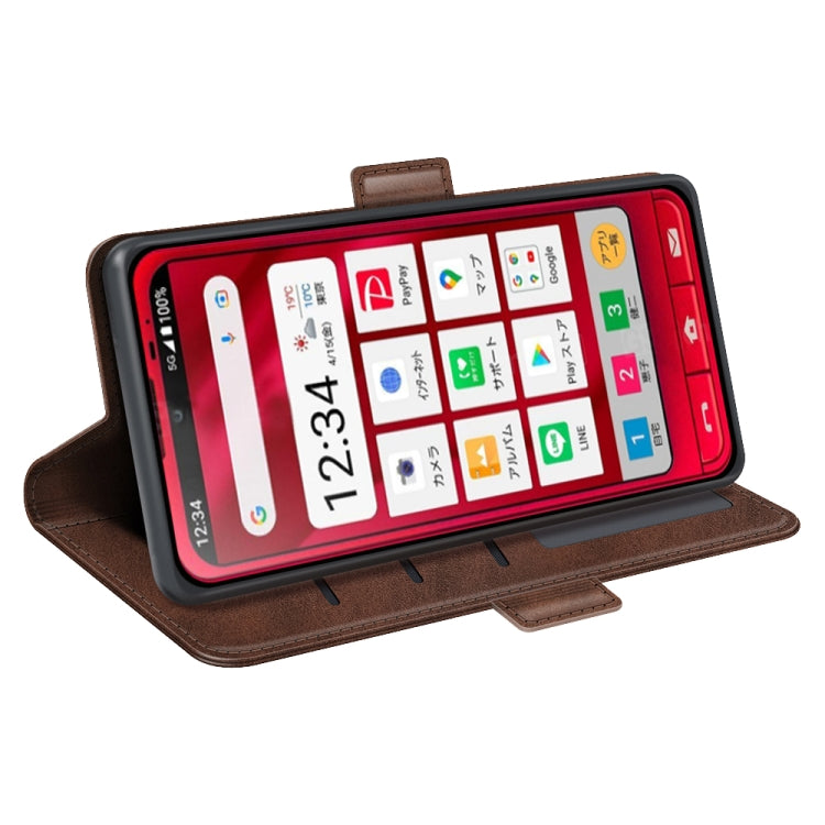 For Sharp Aquos Simple Sumaho 6 Dual-side Magnetic Buckle Leather Phone Case