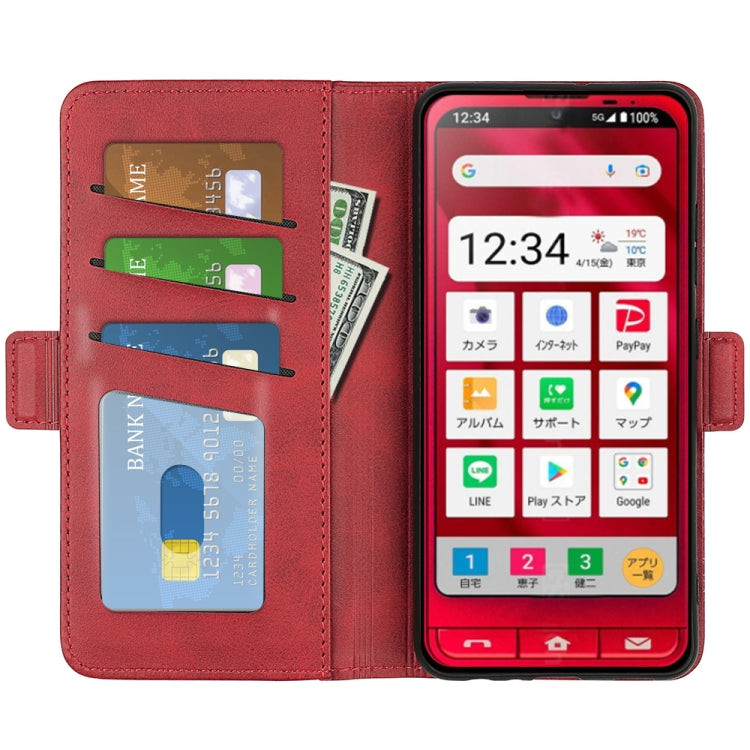 For Sharp Aquos Simple Sumaho 6 Dual-side Magnetic Buckle Leather Phone Case