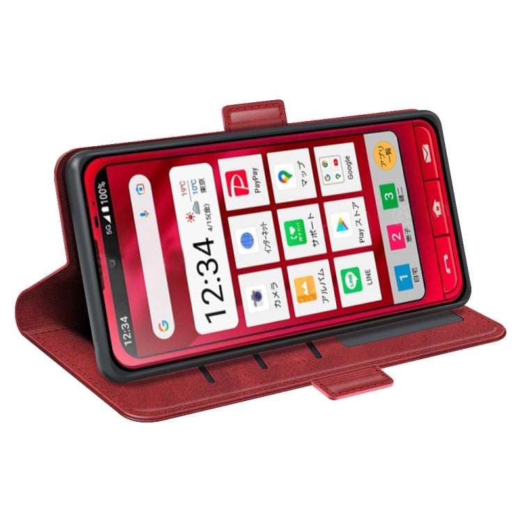 For Sharp Aquos Simple Sumaho 6 Dual-side Magnetic Buckle Leather Phone Case